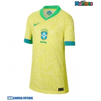 Camisa de Futebol Brasil Equipamento Principal Mulheres Copa America 2024 Manga Curta